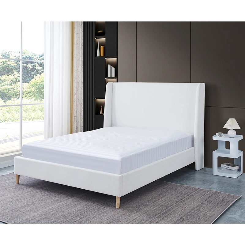 Современная Роскошная тканевая бархатная платформа деревянные кровати с мягкой обивкой двойная двухместная кровать размера «super king-size»