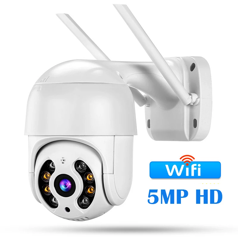 5MP CCTV Security Full Color Robot Support NVR ONVIF Icsee Mini Outdoor Waterproof PTZ Wifi Camera