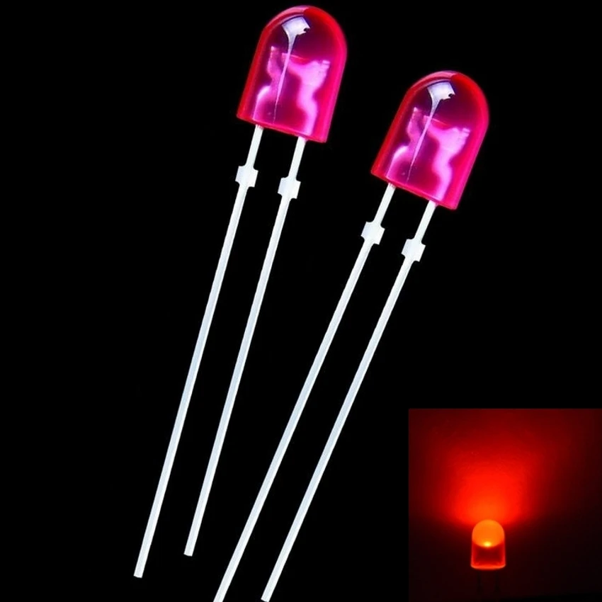 RoHS certificated 5 years warranty super bright 0.06w 5mm red oval led diode 625nm lens red diffused