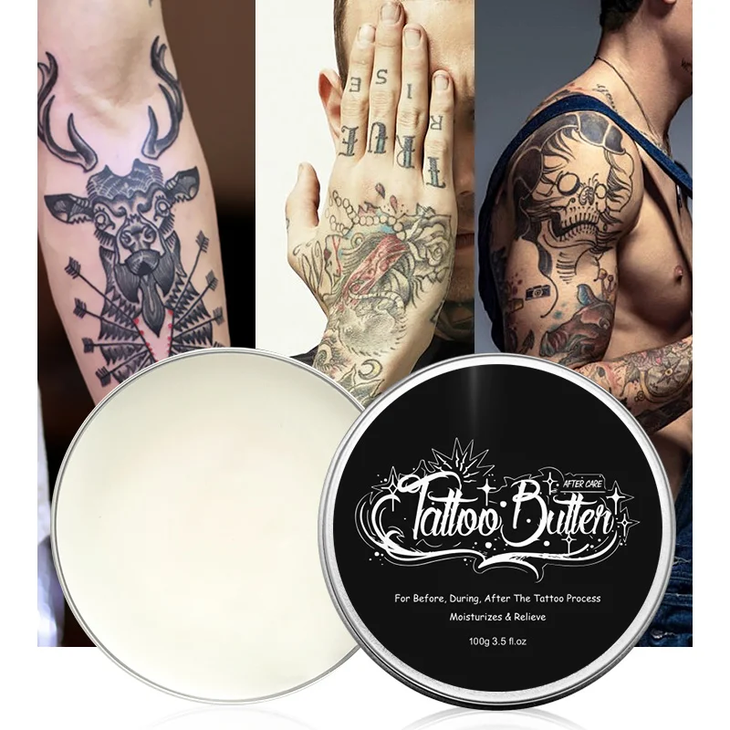 Custom label all natural brightening tattoo butter 100g easy take care tattoo cream before cosmetic tattoo aftercare sample
