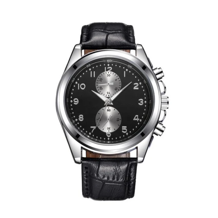 Manufacturer custom private label brand minimalist stainless steel case casual quartz watch accessories man leather watch