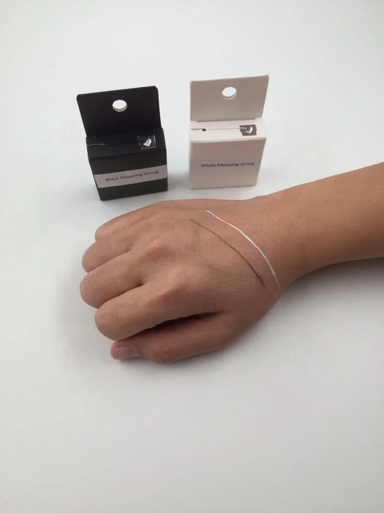 Микроблейдинг, белый цвет, предварительно вшитый бамбуковый уголь, карта бровей