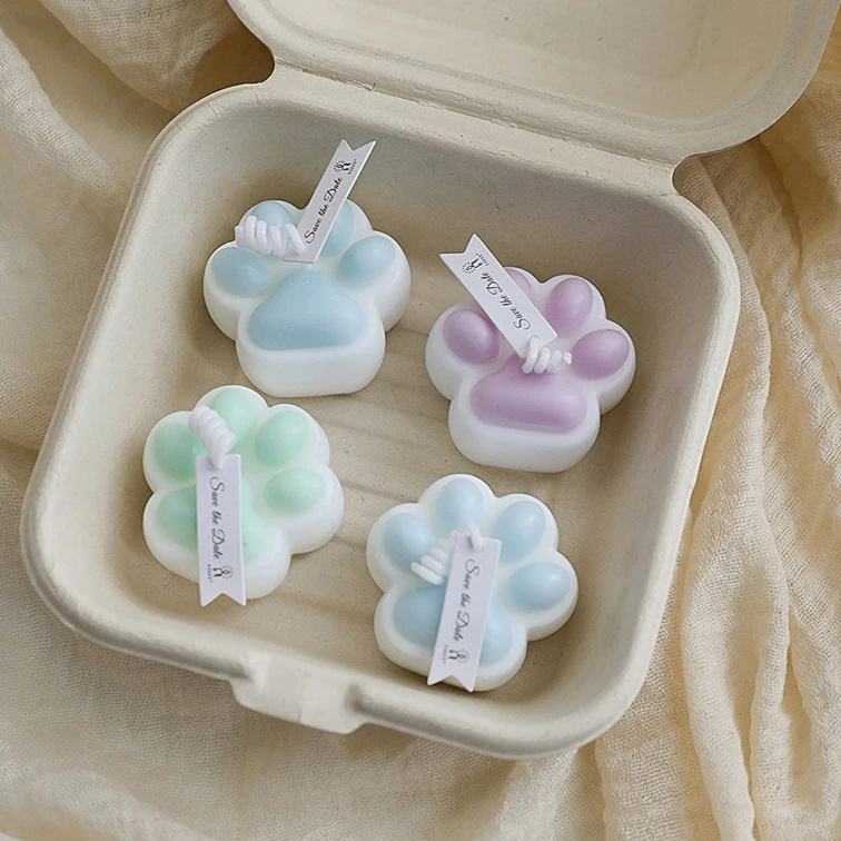 wholesale candle boxes custom luxury creative aromatherapy cute mini kitty claw scented soy wax candles