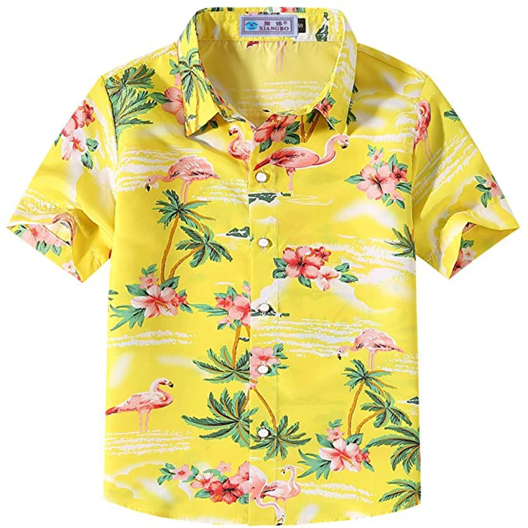 Пользовательские дети персонализированные короткий рукав мода Гавайский Повседневная рубашка