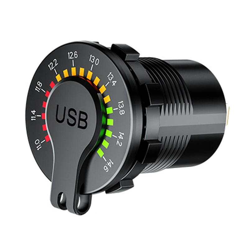 Cost-effective Motorcycle Voltmeter with QC 3.0 + PD 3.0 + color led