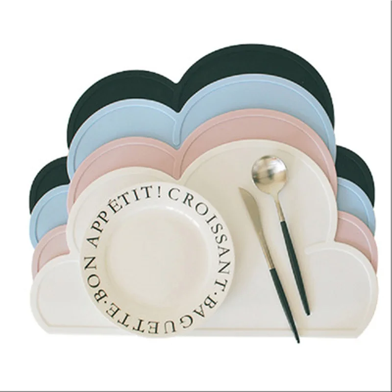 
Custom Design Washable Silicone Placemat Cloud Shape mat Kids Dining Table Place Mat Silicone mat baby 