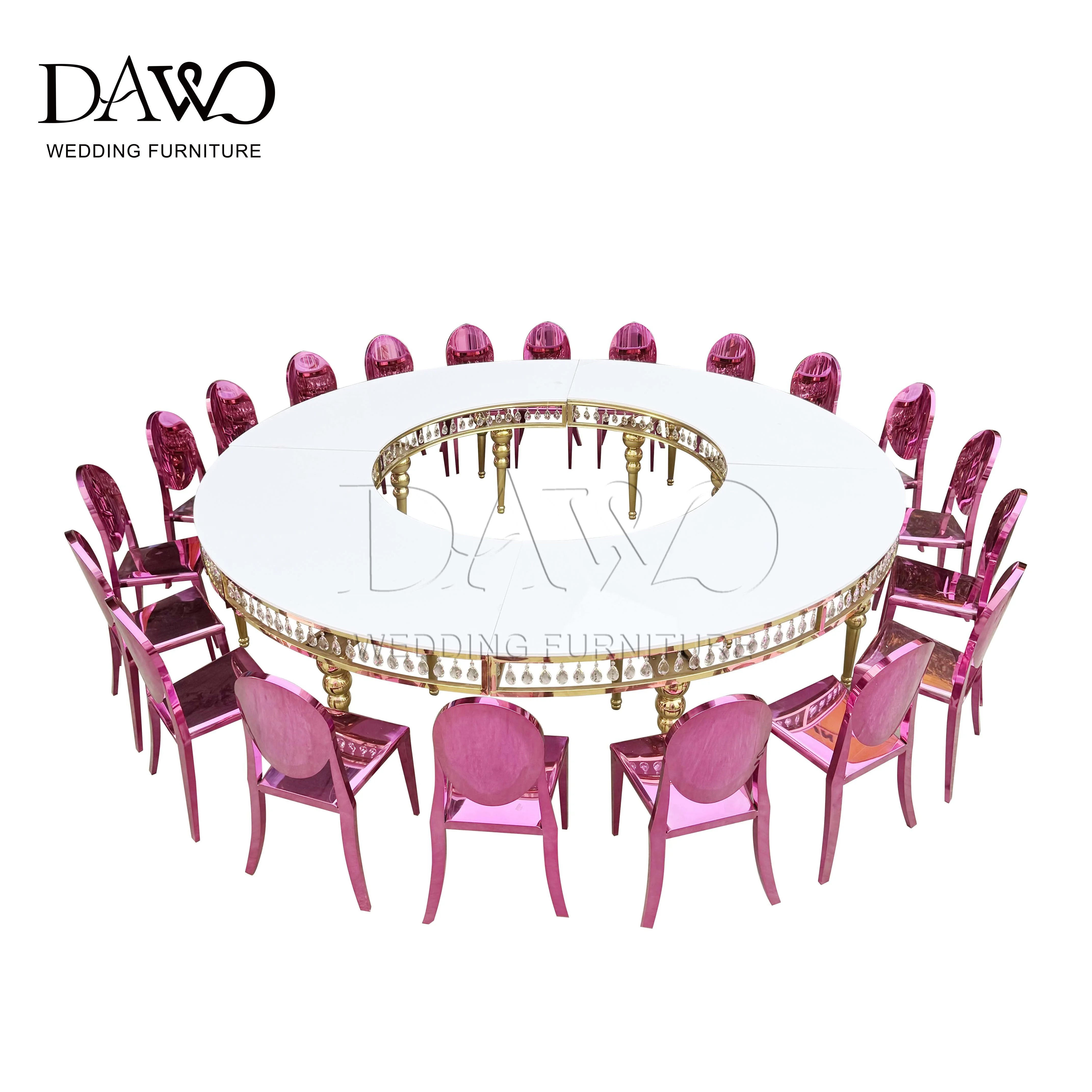 Садовая мебель Роскошная вечеринка с кристаллами МДФ стол вмещает 20 человек украшения стола