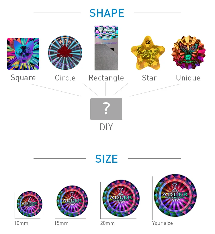 New Arrival High Quality Ant-counterfeit Security 3D Hologram Sticker Holographic Label Customized Logo Printing