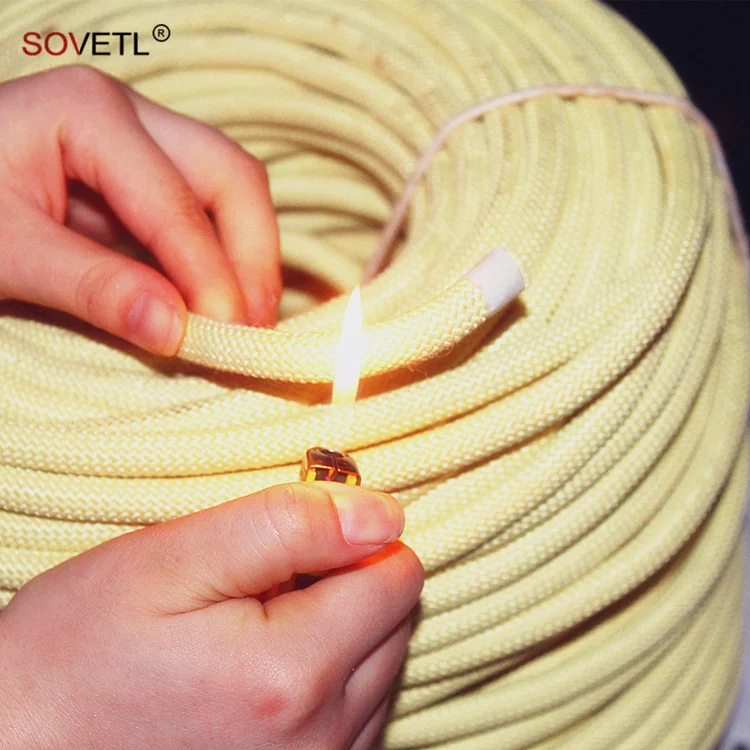 Custom Aramid Rope Fire Retardant Fireproof Flame Retardant cord Safety Thick Cord Braided Aramid Rope for industry safe