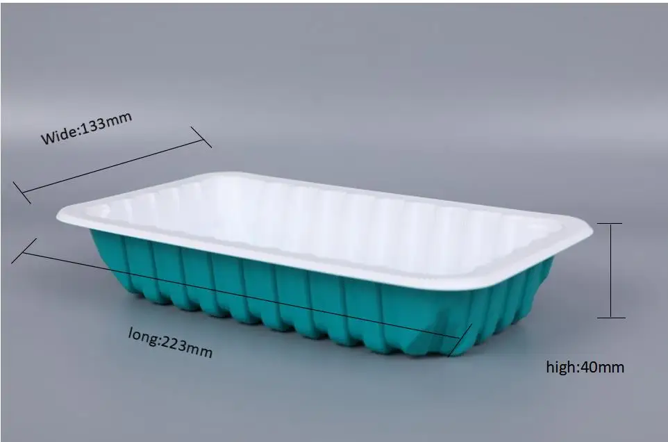Disposable PP/EVOH/PE heat sealing FOOD TRAY MAP Vacuum Forming Plastic meat tray