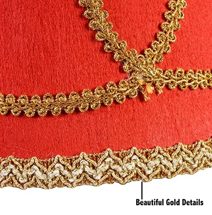 Red Fez Hat with Gold Tassel Turkish Moroccan Custom Wholesale Fancy Dress Hat