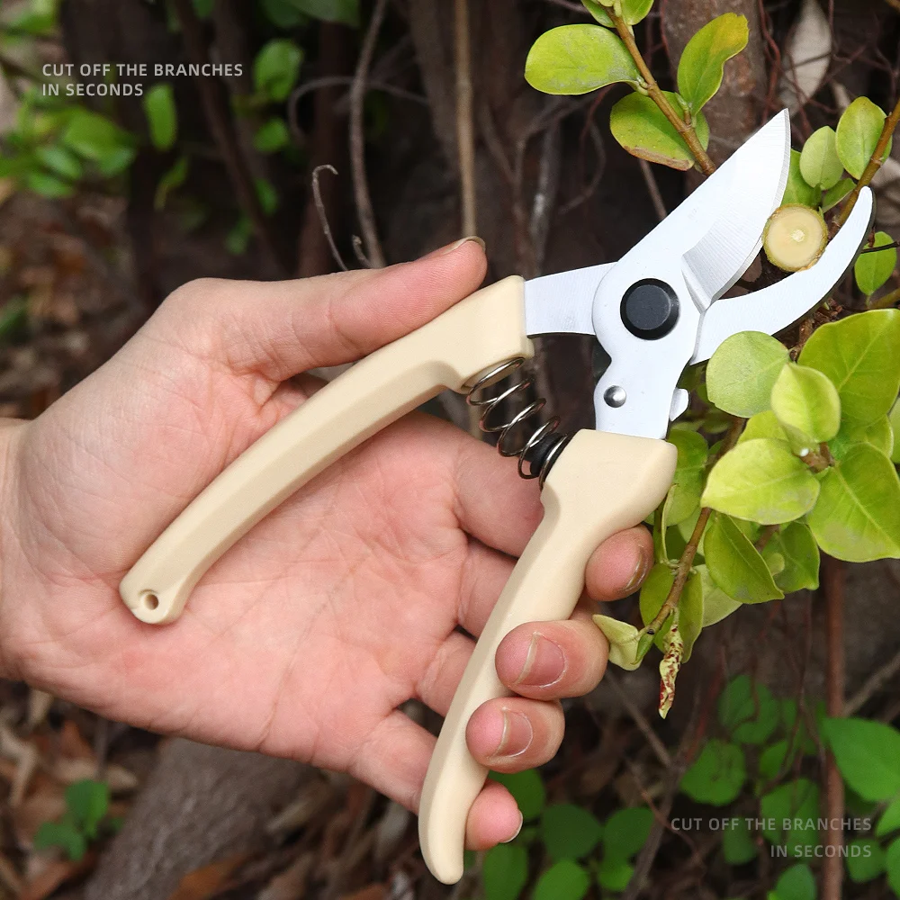 Premium  Garden Scissors Frosted Handle Titanium plated  Flower Cutting Pruning Shears Plant Shears Powerful Trimmer