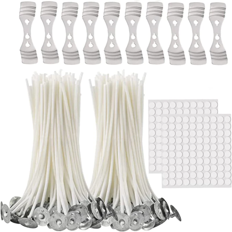 Factory Wholesale Wick Holders Customized Length 100% Cotton Wick And Wick Stickers Kit For Scented Candle Making