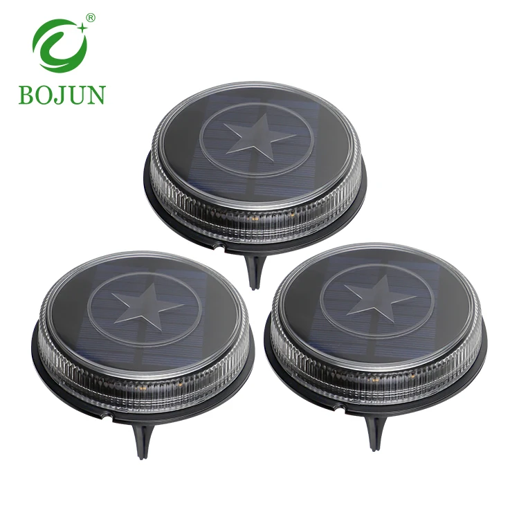 Light Controlled Weight Dual Switch Abs Waterproof Outdoor Ip66 Smd Round Led Solar Lawn Lamp