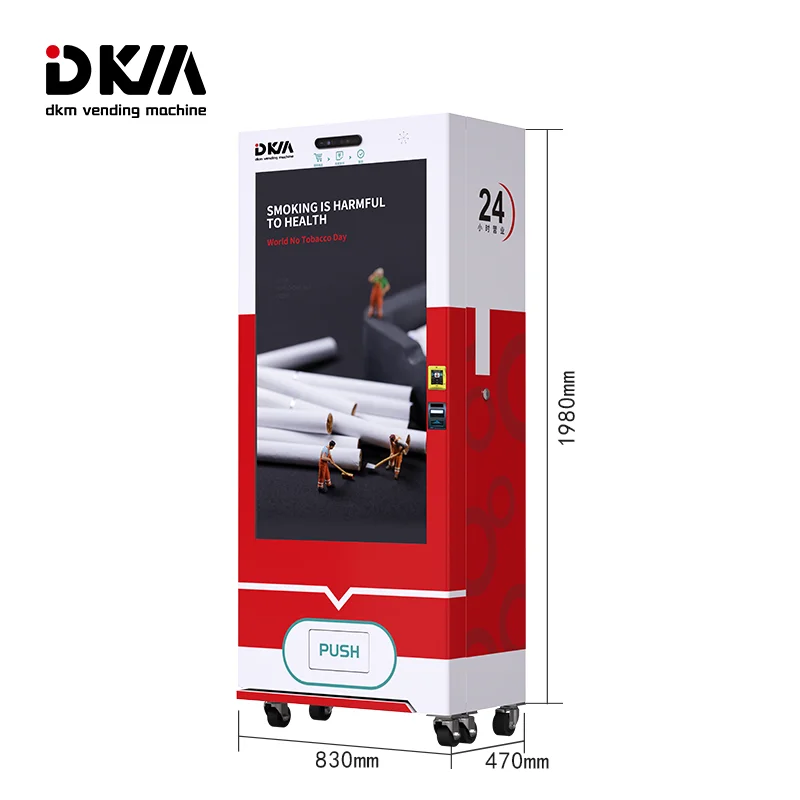 DKM Wholesale Smoke Shop Cbd ID Age Verification Vendor Cigarette Vending Machine For Cigarette