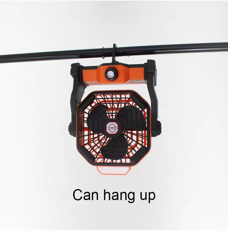 Custom color logo in stock rechargeable hang  pedestal dc desk fans for Camping outdoor