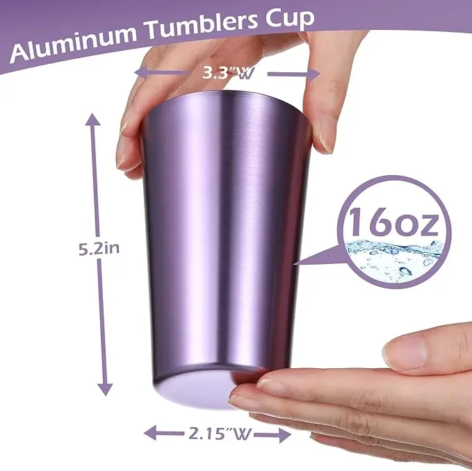 100ml 450ml Whosale Drinking water colorful Metal Beer Custom logo custom size Wine Aluminum Cup