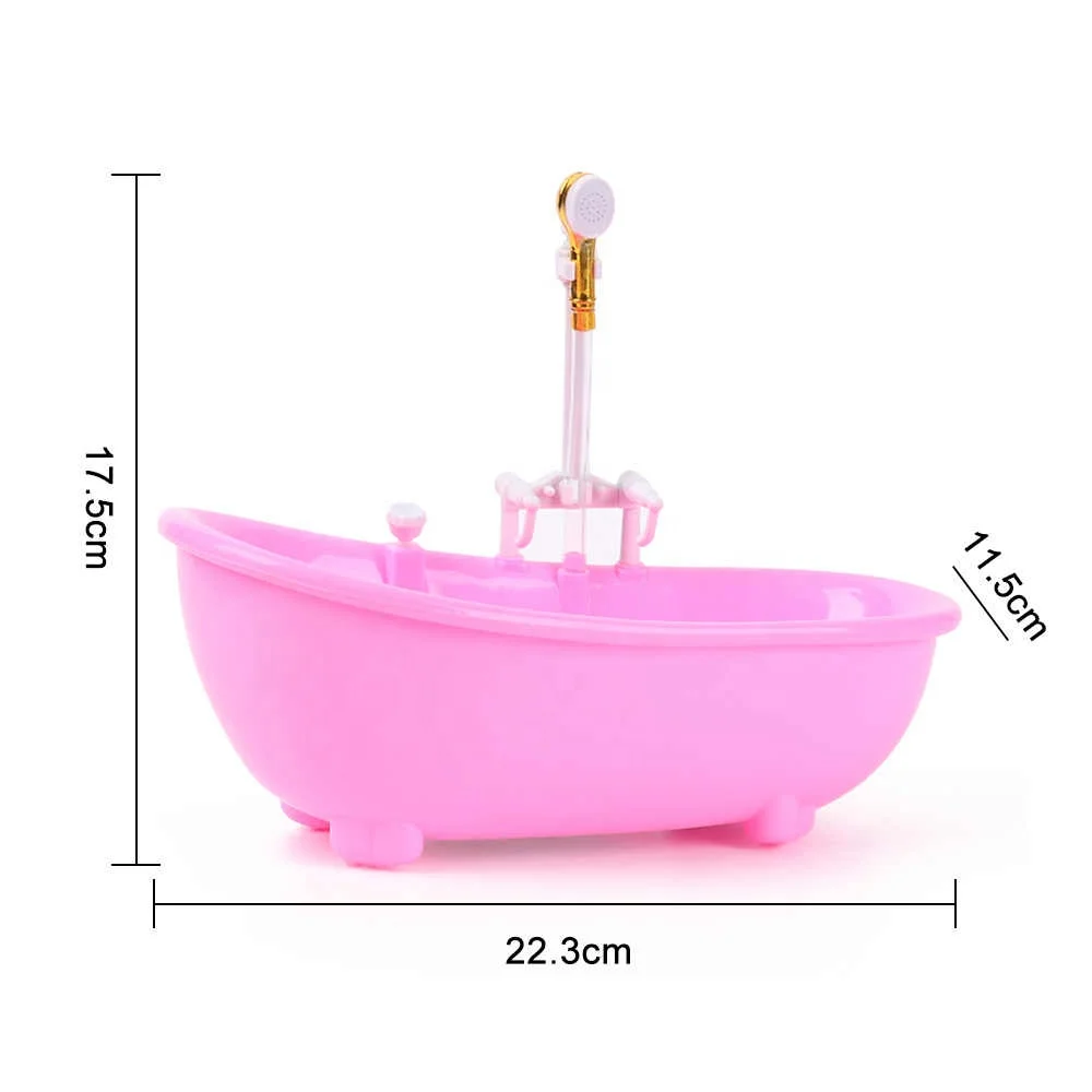 1/6 Миниатюрный Кукольный дом электрическая ванна кукольный домик мебель ванная пластиковая мини-Ванна детская игрушка для купания с распылителем воды