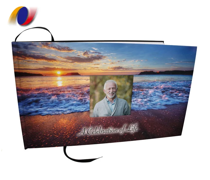 Похоронная Гостевая книга и открытка, популярная элегантная мемориальная Гостевая книга для похорон, печать на заказ, цветная печать