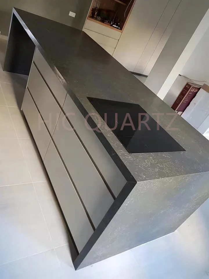 Grey Color Marble like Artificial Quartz countertop quartz wholesale kitchen countertop Quartz slabs