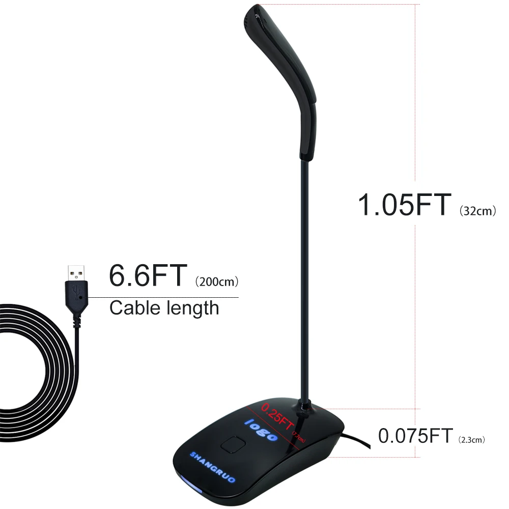 
Professional microfono Condenser usb Microphone stand gooseneck desktop microfono USB mic for conference or gaming 