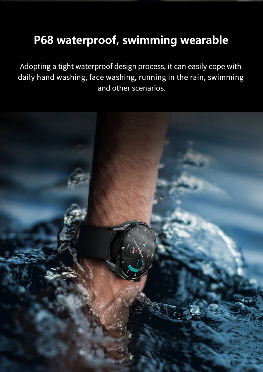 Newest Realtek 8763E Chip Waterproof IP68 1.39 Inch TFT 360*360 NLC305 Voice Call Multi Dial Switch SOS Wireless Charging