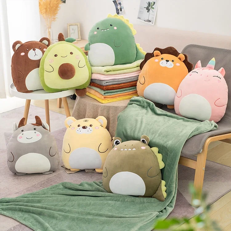 Cute Animal Shape Pillow Blanket 2 in 1  Travel Pillow and Blanket Set  Blanket with Pillow