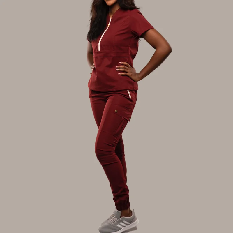 Factory women scrubs uniforms sets polyester spandex plus size jogger fashion nursing medical nurse scrubs uniforms sets nurse