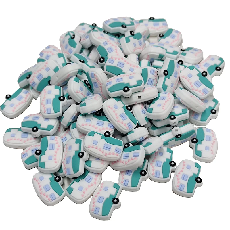 Focal Beads Purse Beach Cube Alphabet Flower Focal Beads Cow Bowknot Nurse Camper Flamingo Soft Round Focal Beads for Pen