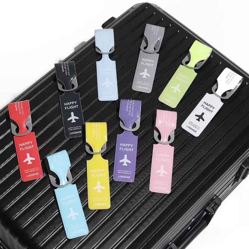 Hot sales  custom logo  travel luggage tags Baggage tag in Stock  soft pvc luggage tag Hollowed out aircraft strip