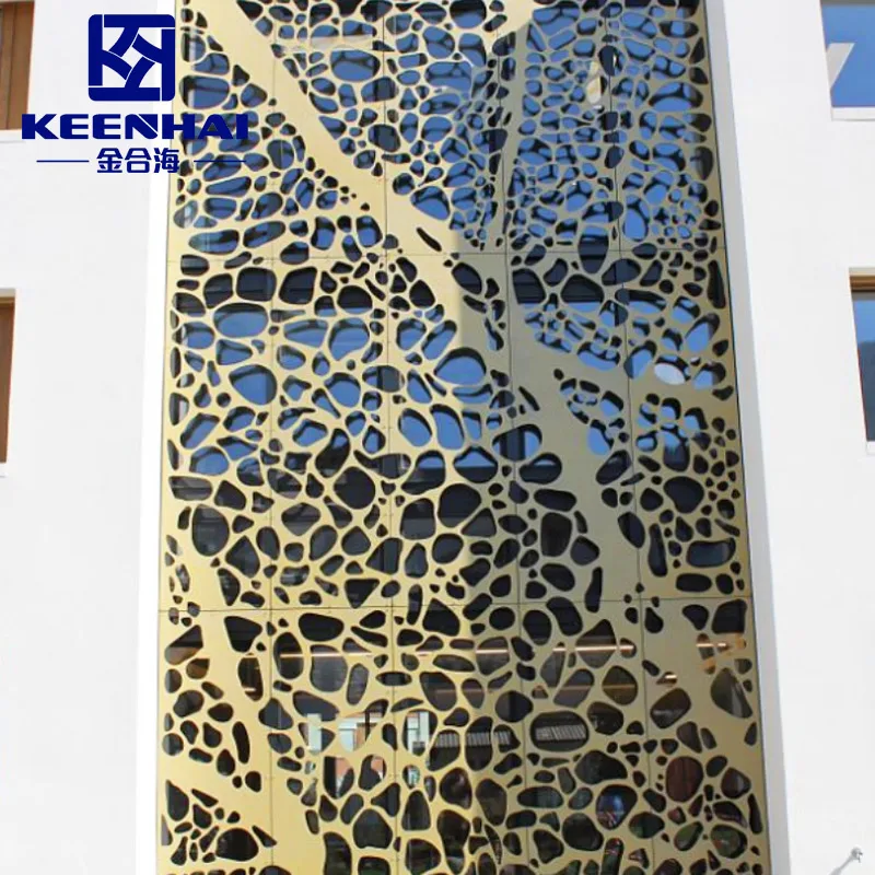 Aluminum Outdoor Wall Facade Panels with Carved Design PVDF Coated and Brushed for Building and Decoration
