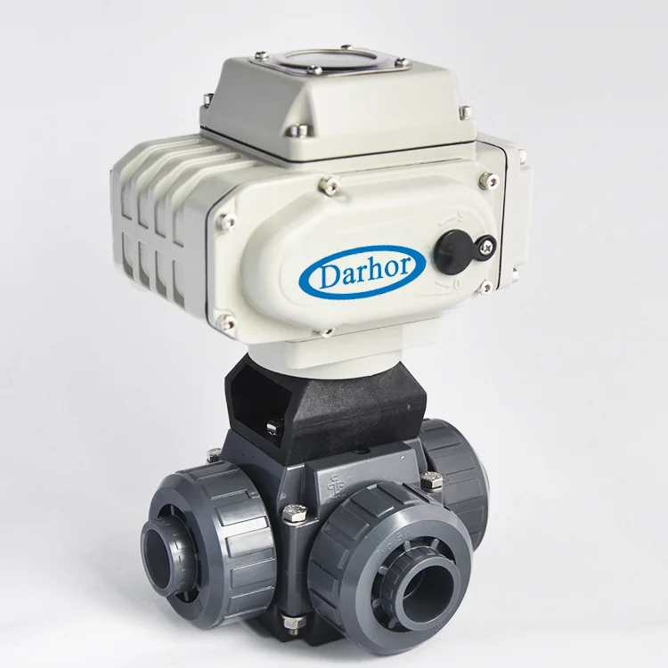 2 way manufacture PVC electric clamp ball valve double union 24v 220v