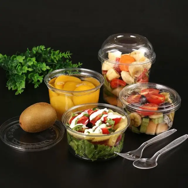 
12oz PET tapas de plastic ice cream cup envases plastic 