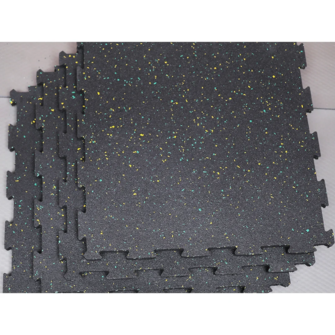 10 mm Thick Rubber Exercise Mat Gym Flooring Rubber Exercise Fitness Workout Equipment Floor Interlocking Puzzle Titles Matt