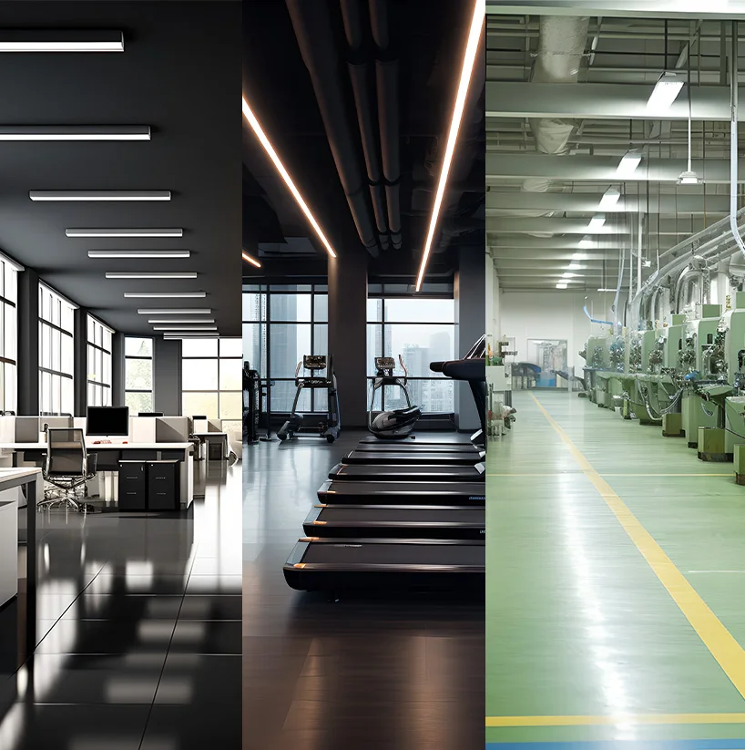 20 Вт-60 Вт подвесной алюминиевый светодиодный офисный светильник CCT потолочный 1200 мм линейный лампа с медным корпусом NFC IP20