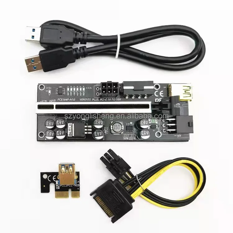 Райзер-карта VER 010S Plus PCI-E 1X до 16X USB 3