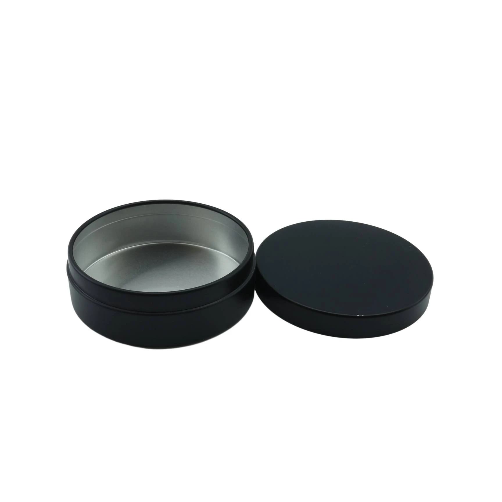 100ml matte black aluminum tin with slip top for cosmetic container