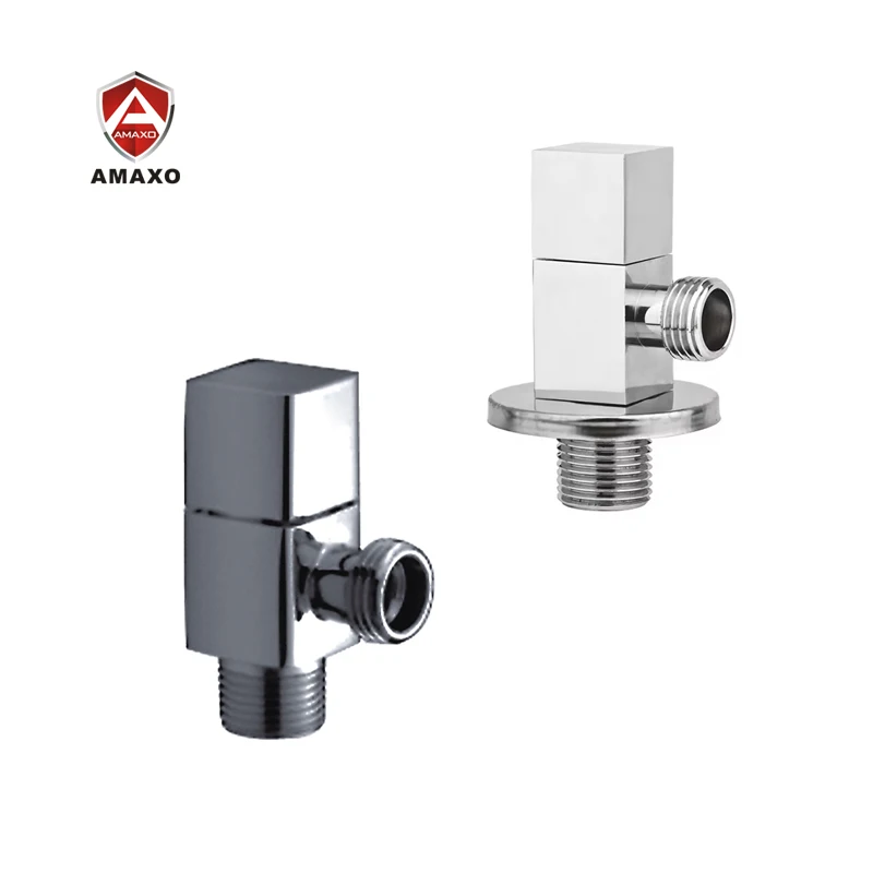 Solid Brass Square Angle Valve Brass Cheap Matte black Brushed Gold Custom Colour Angle Valve for Hotel Bathroom