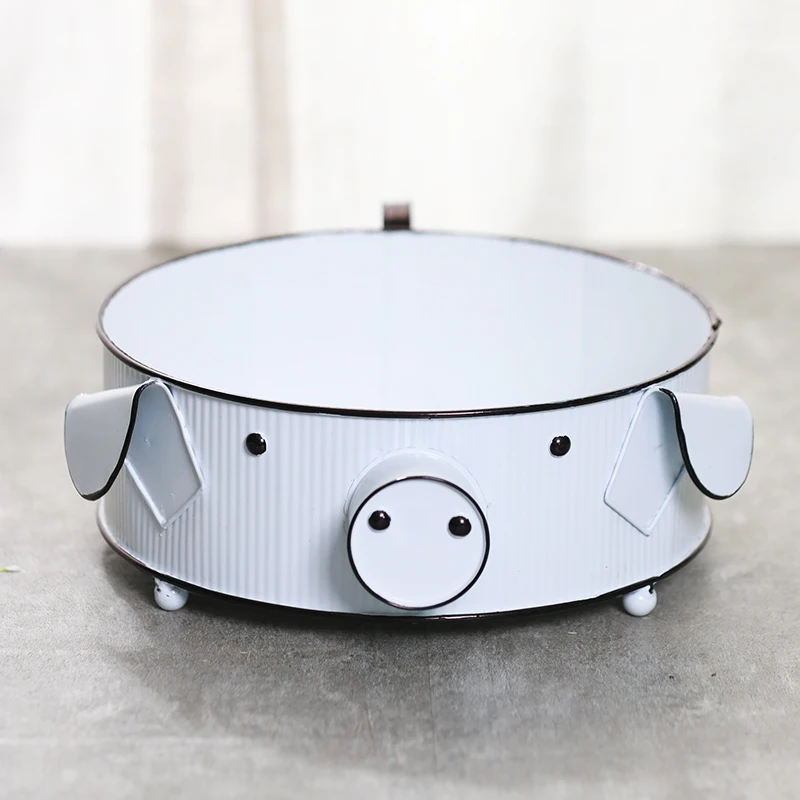 Cute Metal Pig Animal Planter For Flower Succulent Planter Decorative Greenery Planter Galvanized Garden Flower Pot