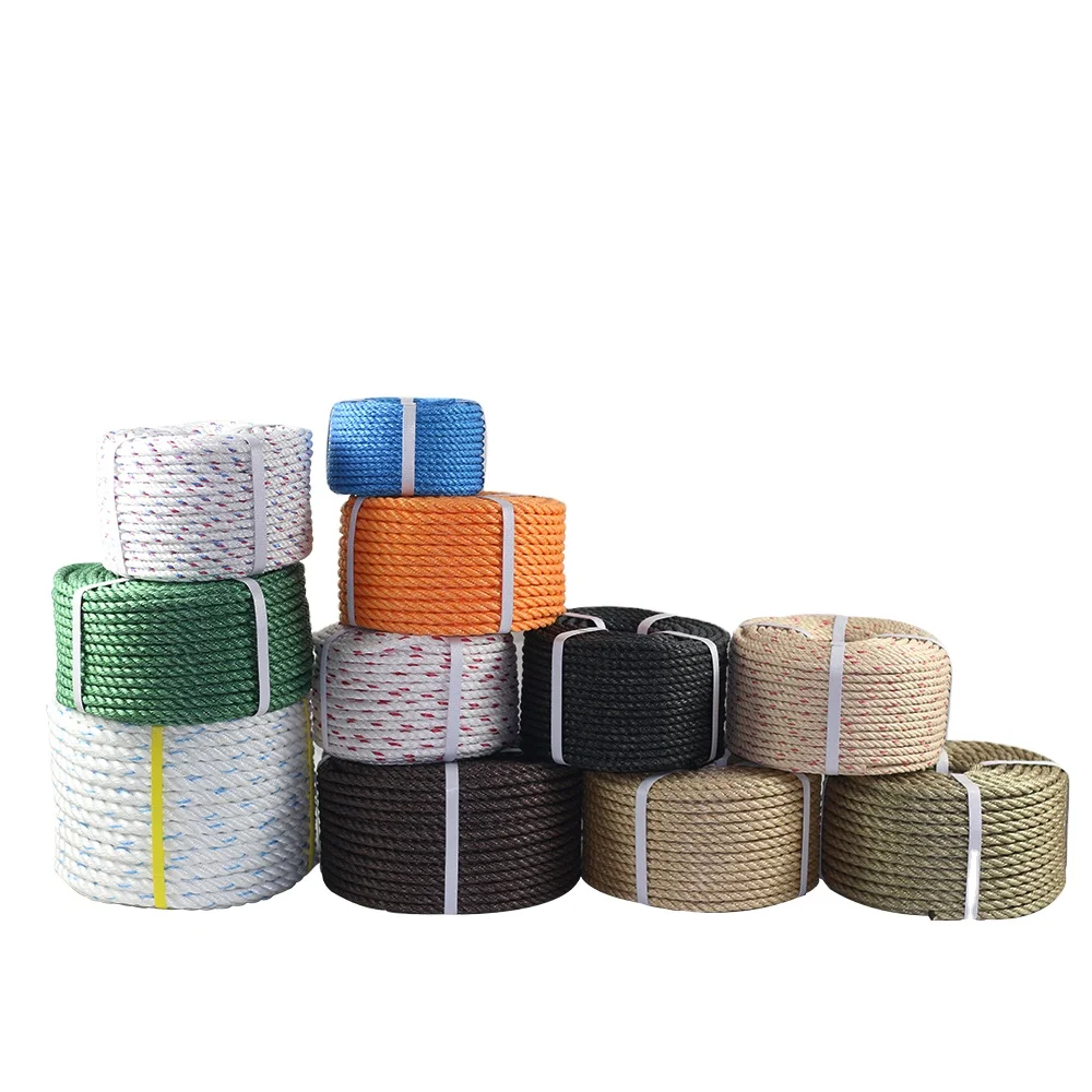 10mm High Strength Ships Sailing Boats 3/4 Strands pp Packaging Polyester Rope with Low Price