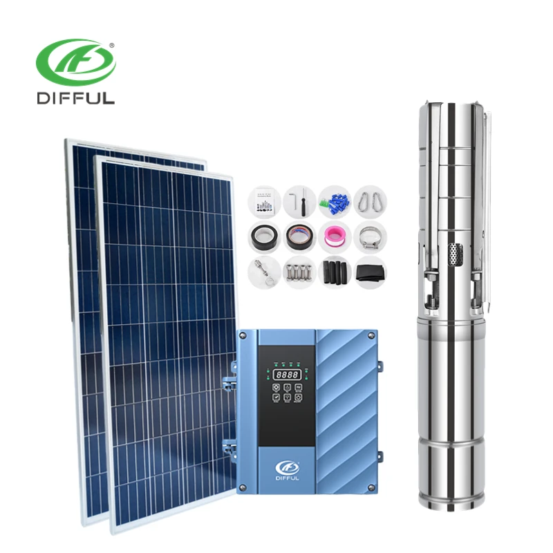 farm solar water pump hybrid solar ac submersible dc water pump deep well pump dc
