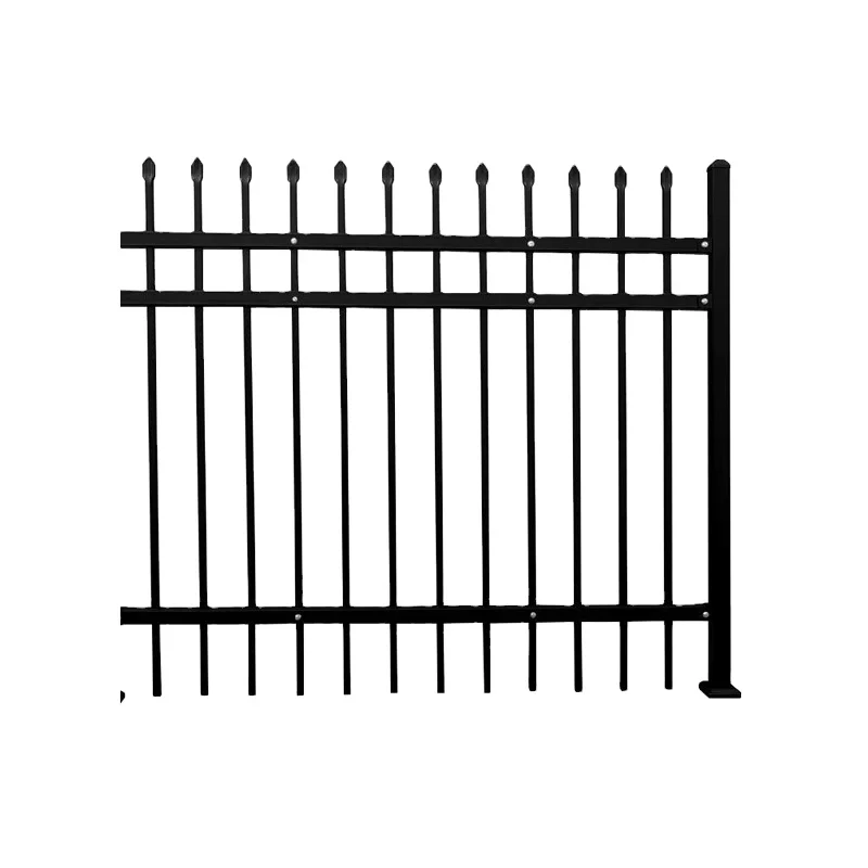 Кованые железные ворота, декоративные пустотелые 3-футовые наконечника, с порошковым покрытием, современные кованые железные ворота и забор