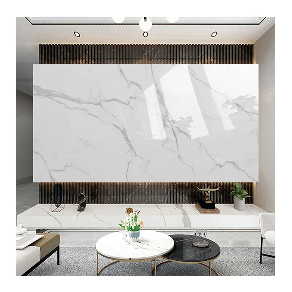 HL Interior Decoration  Bamboo Charcoal Wall Panel  Mirror surface Skin Feeling Marble Slab Integrated Decorative Wall board