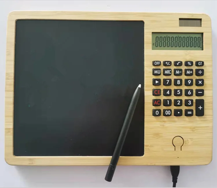 Бамбуковая ЖК-доска 10 дюймов с калькулятором