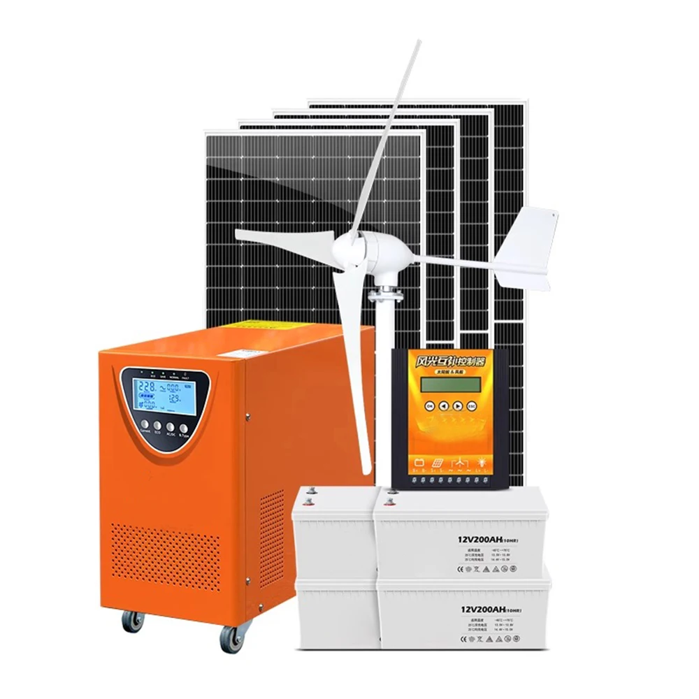 3kw 5kw 10kw home wind turbine wind generator grid tie solar hybrid 48vdc battery charge system