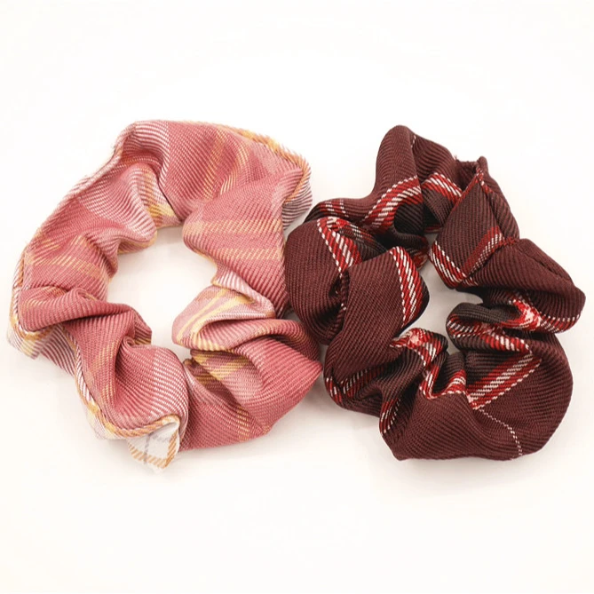 Junior High School Style Hairband ponytail rope colon circle hair circle head rope plaid hair circle