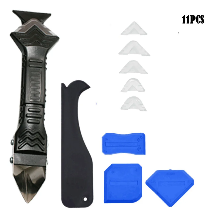 Bagged 3 in 1 Silicone Caulking Tools(Stainless Steelhead)Silicone Sealant Finishing Tool Grout Scraper Silicone caulking tool