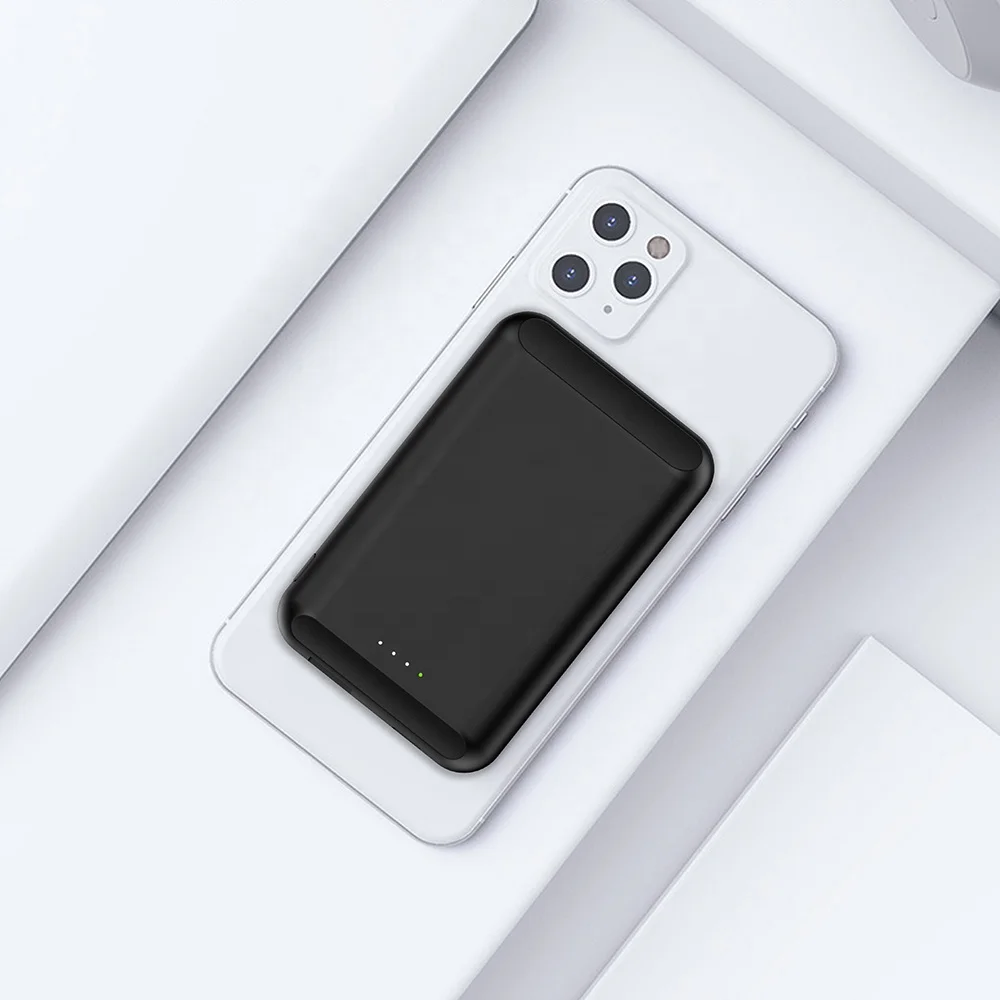 Custom Logo slim small Phone Power Banks Magnetic Wireless Charger Mini Portable Power Bank 5000mah