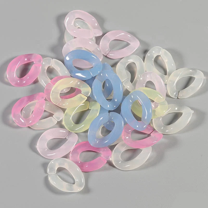 Custom acrylic chain link candy colored plastic chain DIY bracelet glasses chain lanyard transparent Jelly color (1600344702810)