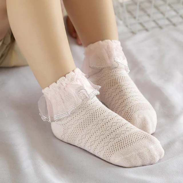 Summer Breathable Children Socks Princess Socks Pure Cotton Lace Girls Socks
